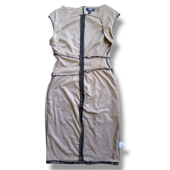 Chaps Black Lace Overlay Sheath Midi Dress - Picture 10 of 16